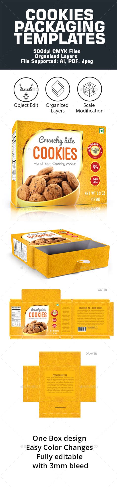 envato elements cookies|Cookies Packaging, Print Templates ft. sweet & dessert .